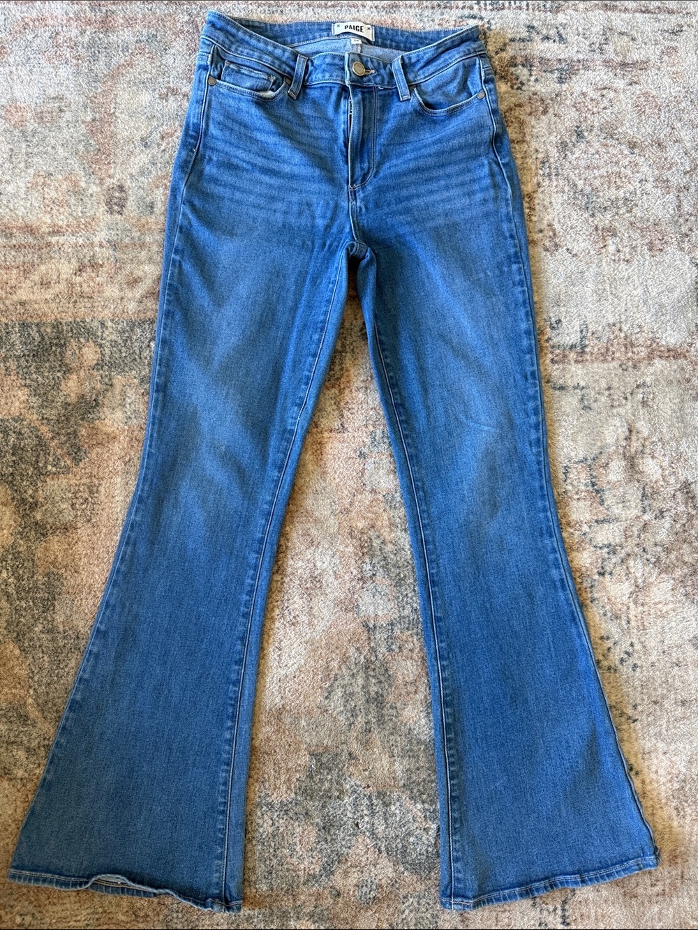 PAIGE Blue High-Rise Flare Jeans